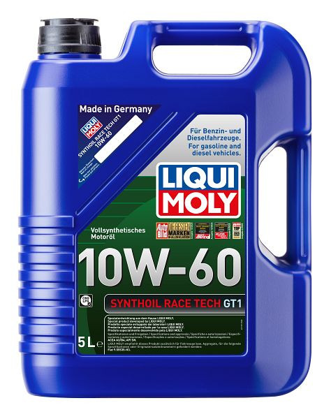 LIQUI MOLY Motoröl Synthoil Race Tech GT1 10W-60, Kanister Kunststoff, VE: 5 Liter, 1391