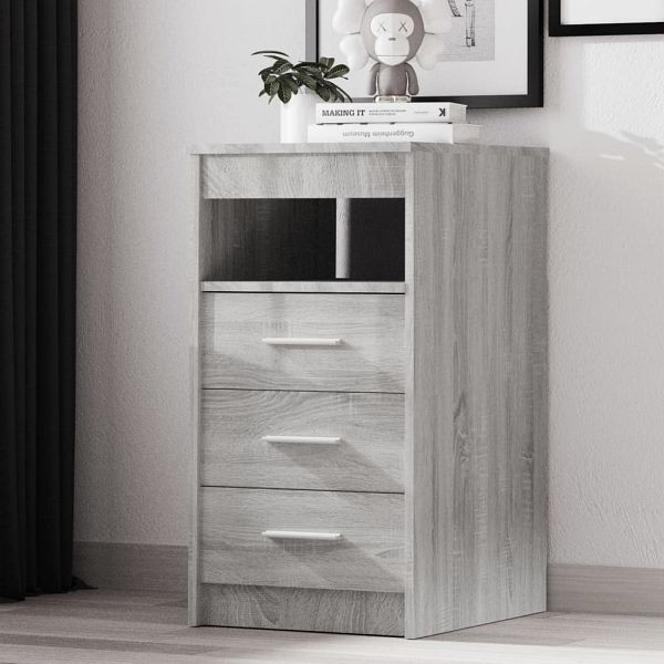 vidaXL Sideboard mit Schubladen Grau Sonoma 40x50x76 cm Holzwerkstoff, 815094