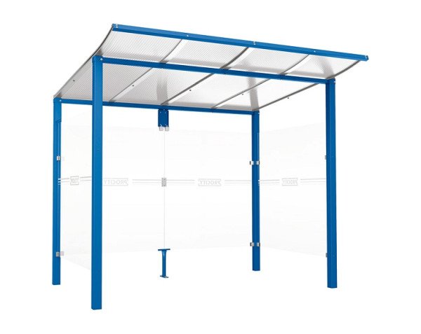 Procity Wartehalle Modulo - Mit Seitenverkleidungen, Farbe RAL 5010, Maße: Breite 2500 x Höhe 2250 x Tiefe 2000 mm, 529670.5010