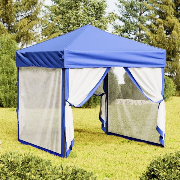 vidaXL Partyzelt Faltbar mit Seitenwänden Blau 2x2 m, 93507