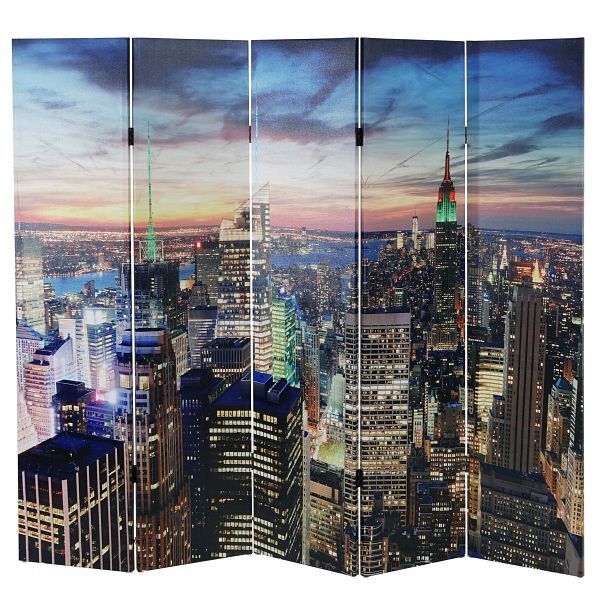 Mendler LED-Paravent Trennwand Raumteiler New York, Timer, netzbetrieben 180x200cm, 30 LEDs, 34102
