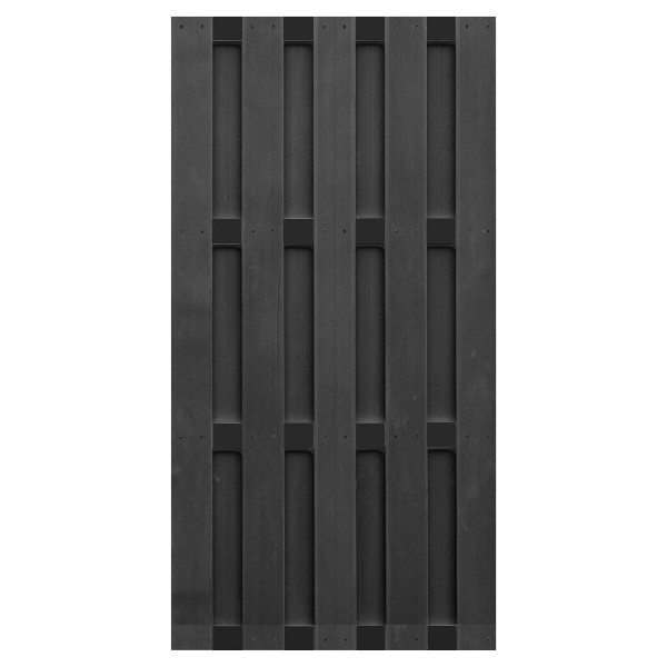 T&J EMDEN-Serie ANTHRAZIT, 90 x 180 cm, WPC-Bretterzaun, 4 Querriegel ALU anthrazit, 44709