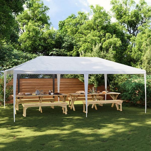 vidaXL Partyzelt 4 x 6 m Weiß, Material: PE, Eisen, 48499