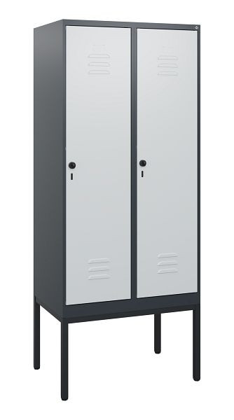 C+P Umkleidespind Classic PLUS, Gestell, 2 Abteile, 1950x800x500mm, 7016/7035, Drehriegel, 0800305-22 S10013