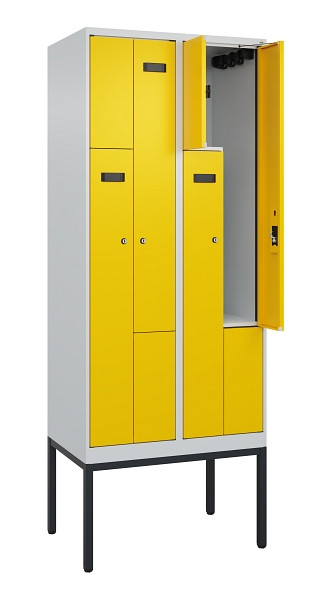 C+P Z-Spind Evolo PLUS, Gestell, 4 Fächer, 2120x800x500mm, 7035/1023, Zylinderschloss, 0490337-224 S10025