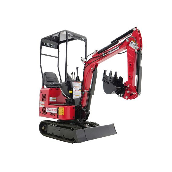 HZC Power Minibagger schmal mit Benzinmotor, Kettenantrieb, verstellbarem Fahrwerk & schwenkbarem Baggerarm, SBKB765K