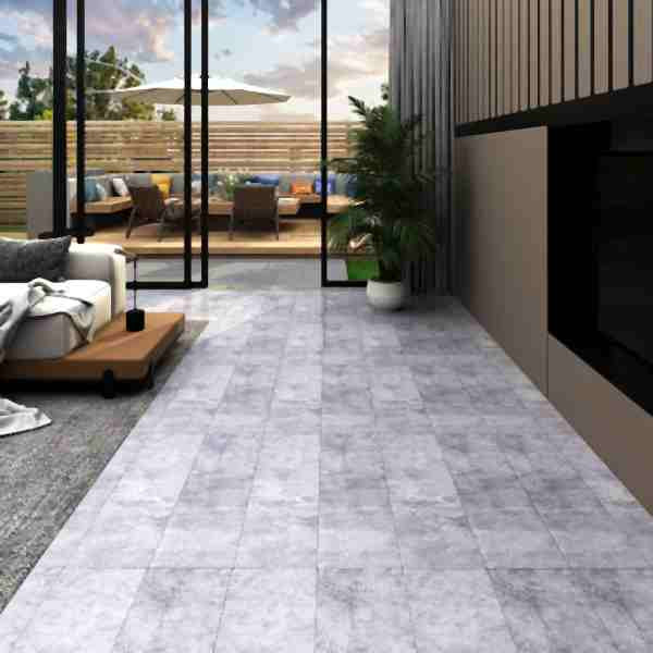 vidaXL PVC-Fliesen Selbstklebend 5,21 m² 2 mm Zementgrau, 330185