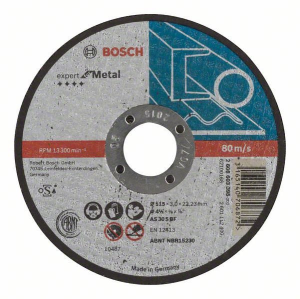 Bosch Trennscheibe gerade Expert for Metal AS 30 S BF, 115 mm, 3,0 mm, VE: 25 Stück, 2608603395