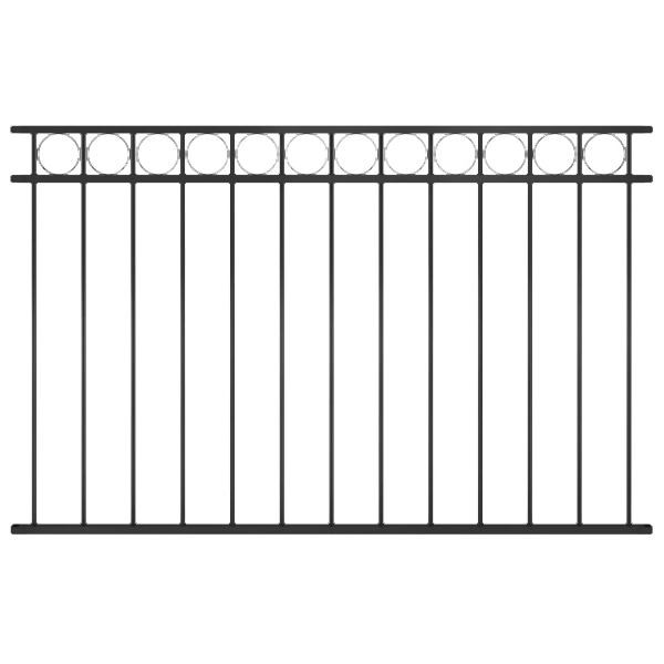 vidaXL Zaunfeld, Stahl 1,7x1 m Schwarz, Schwarz, 146317