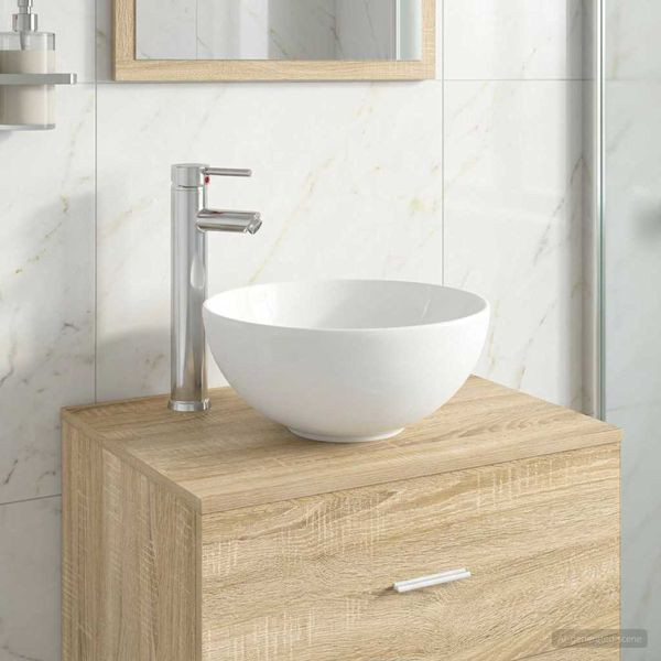 vidaXL Waschbecken fürs Badezimmer Chrom 32 x 32 x 13 cm Metall, 890242