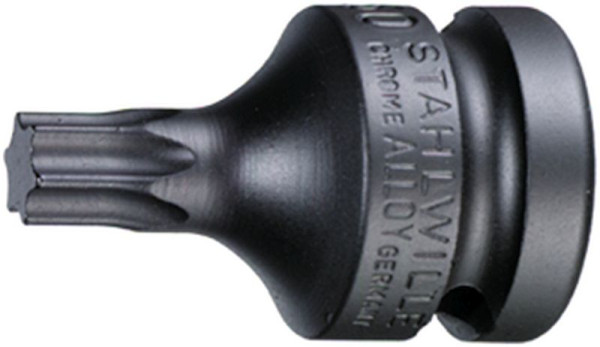 STAHLWILLE 40 mm (1 1/2") IMPACT-Schraubendrehereinsatz Nr.2307TX TORX T30 Länge 40 mm Chrome-Alloy-Steel, brüniert, für Kraftschraubereinsatz, 23070030