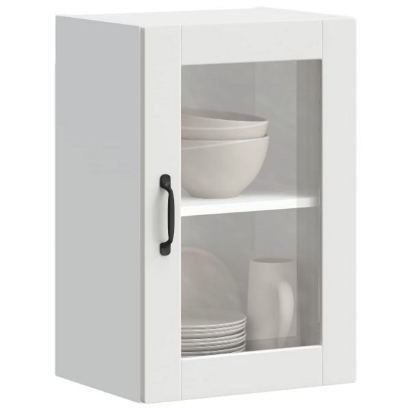 vidaXL Küchen-Hängeschrank mit Glastür Porto Weiß, 854007