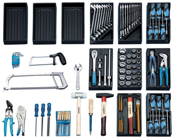 GEDORE Werkzeugsortiment Universal 100-teilig, auch für Werkzeugschrank und Werkzeugtafeln, 6612790