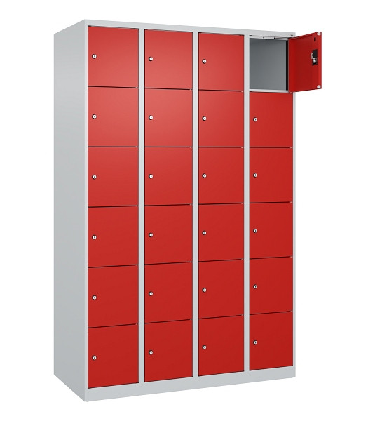 C+P Schließfachschrank Evolo PLUS, 24 Fächer, 1850x1200x500mm, 7035/3020, 049000-406 S10005