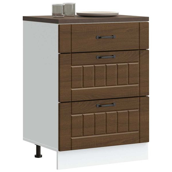 vidaXL Küchen-Unterschrank Lucca Braun Eichen-Optik Holzwerkstoff, 854276