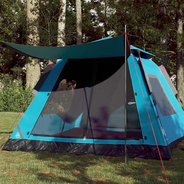 vidaXL Kuppel-Campingzelt 5 Personen Blau Quick Release, 4004147