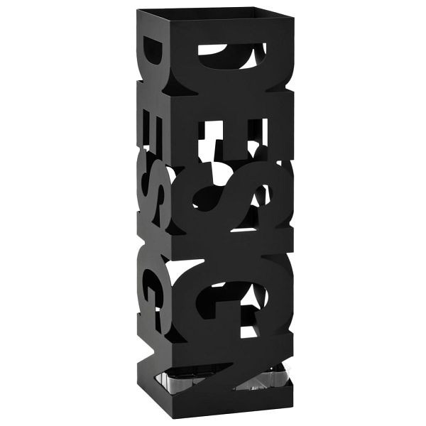 vidaXL Regenschirmständer Design Stahl Schwarz, Material: pulverbeschichteter Stahl, 246793