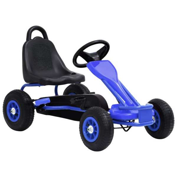 vidaXL Pedal Go-Kart mit Luftreifen Blau, Blau und Schwarz, 80198