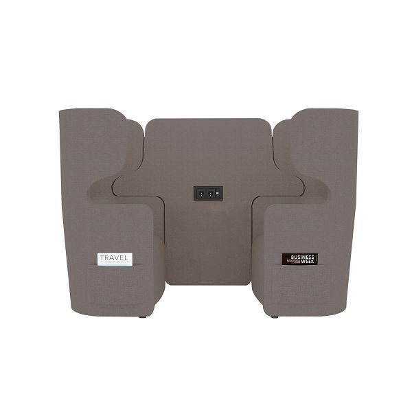 Bisley Raum in Raum Lösung Vivo, Zweisitzer, Hohe Rückenlehne, 2 Seitentaschen, 2 Steckdosen und 2 USB Anschlüsse, NE0573 dunkelgrau, VIVH2SETPS2.NE0573