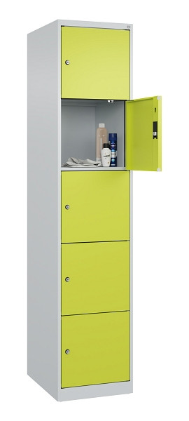 C+P Schließfachschrank Evolo PLUS, 5 Fächer, 1850x400x500mm, 7035/0024, 049000-125 S10015