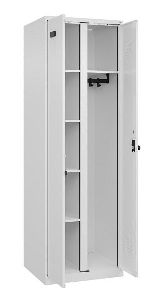 C+P Wäsche-/Garderobenspind Evolo PLUS, 2 Abteile, 1850x600x500mm, 9016/9016, Drehriegel, 049600-20 S10020