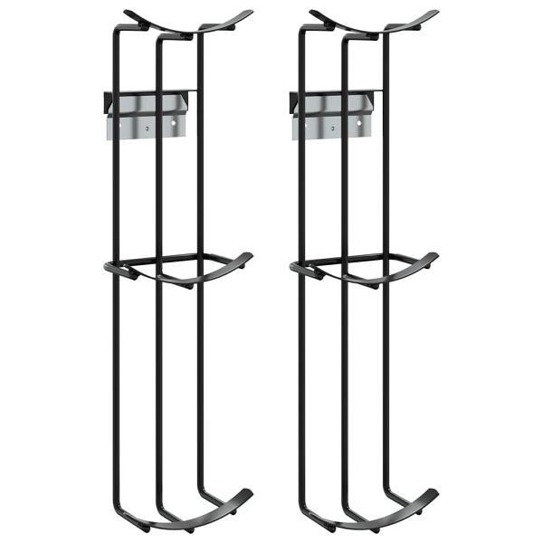 vidaXL Fass-Hindernis-Halter 2 Stück Schwarz Stahl, 172501