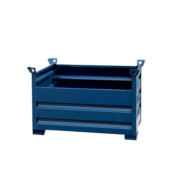 Eichinger Industrie Vollwand-Stapelpalette mit U-Füße, 2000 kg, LxBxH 1000x800x750 mm, enzianblau, 13220100000097