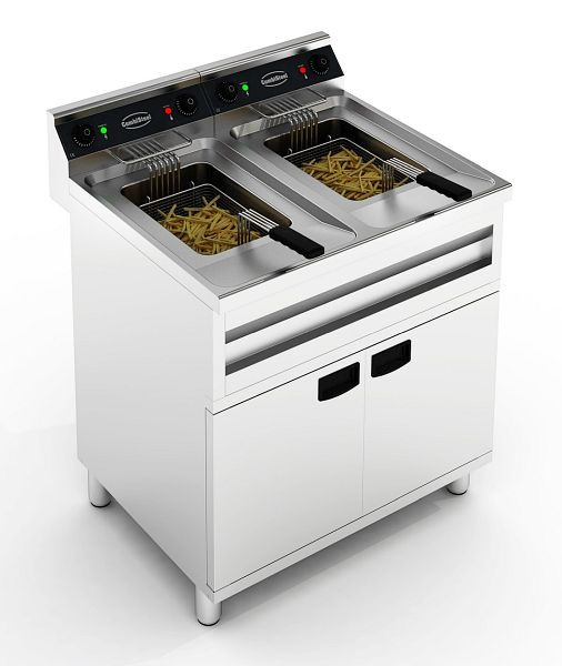 CombiSteel Elektro Friteuse 2X12L 2X6Kw, Breite (mm): 800, Tiefe (mm): 700, 7455.0960