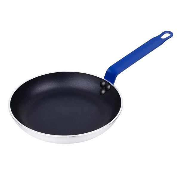 Hygiplas Aluminium Antihaft-Teflon Platinum Plus Bratpfanne mit Blauem Griff 24 cm, HT971