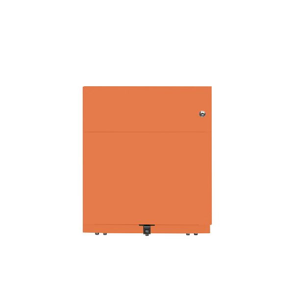 Bisley Rollcontainer Note™, 2 Schubladen, Tiefe 775 mm, Griffleiste, 603 orange, NWA79M7BF603