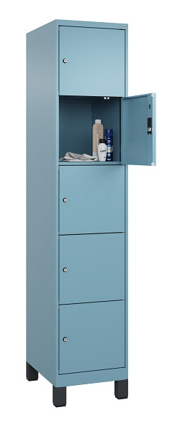 C+P Schließfachschrank Evolo PLUS, mit Füßen, 5 Fächer, 1950x400x500mm, 0010/00, 049010-125 S10021