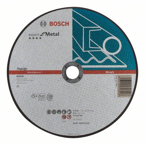 Bosch Trennscheibe gerade Expert for Metal, Rapido AS 46 T BF, 230 mm, 1,9 mm, VE: 25 Stück, 2608603400