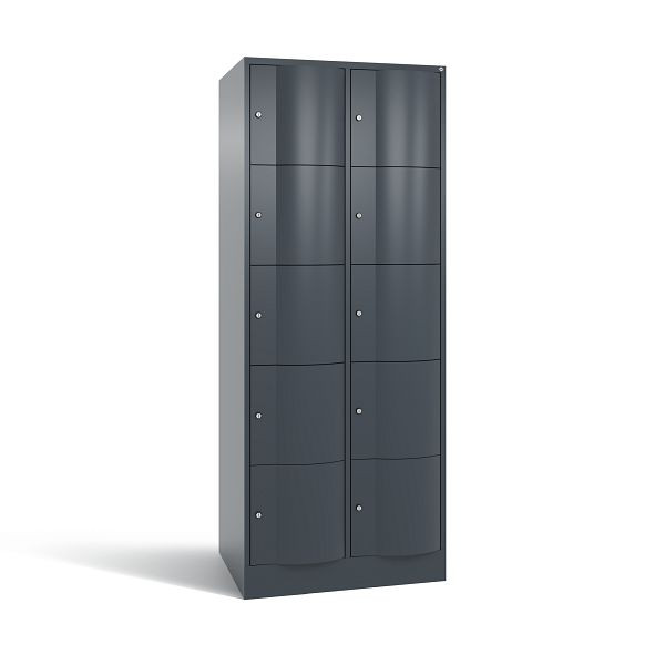 C+P XL-Schließfachschrank Resisto, 10 Fächer, H1950B772T640 mm, Anthrazit, 8570-273 S10157