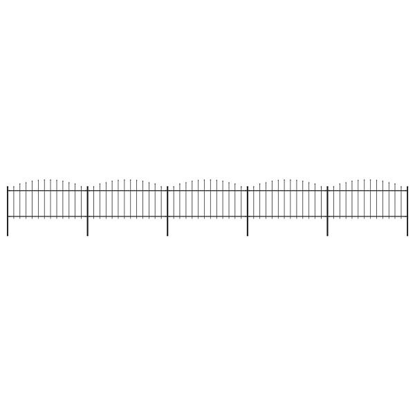 vidaXL Gartenzaun mit Speerspitzen Stahl (0,5 - 0,75) x 8,5 m Schwarz, 277707