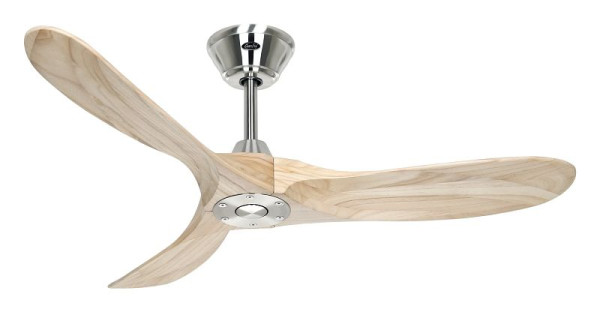 CasaFan Deckenventilator Eco Genuino 122 Chrom gebürstet-Massivholz natur, 312216