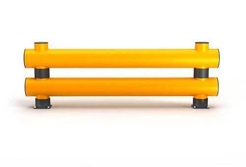 Ampere Rammschutzbalken aus Kunststoff, Doppelplanke, B 2000 mm, gelb, 304888