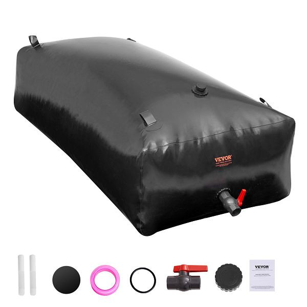 VEVOR Wasserblasen Aufbewahrungsbehälter Wassersack Wasserbeutel 1000L Schwarz, CSDHSPVCB100YFP48V0