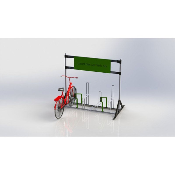 STEIN HGS Fahrradständer Anlehnparker 'B-Bike Ads Charge', mit Ladepunkte, 600 mm, einseitig, 4 Stück, 78204.0005