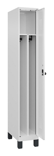 C+P Spind Evolo PLUS, mit Füßen, 1 Abteil, 1950x300x500mm, 9016/9016, Verschluss Drehriegel, 049010-10F S10020