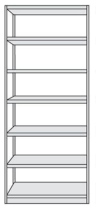 Kerkmann Büro-Komplett-Regal Progress 500, B 750 x T 600 x H 2250 mm, lichtgrau, 50951011