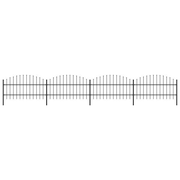 vidaXL Gartenzaun mit Speerspitzen Stahl (0,75 - 1) x 6,8 m Schwarz, 277715
