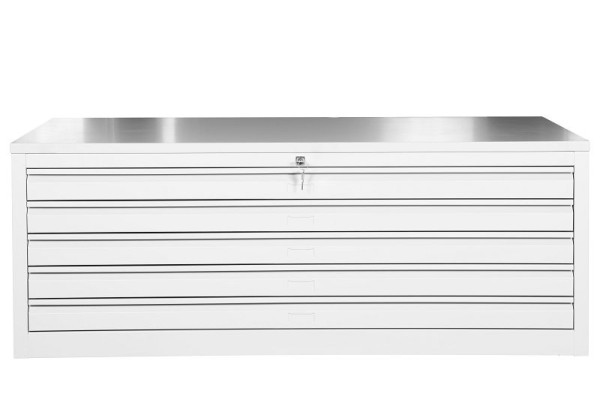 Gürkan Flachablageschrank, 95 x 140 x 53 cm, Lichtgrau, Grau, EU Zylinderschloss, MPC/5.A0/TX, 111430