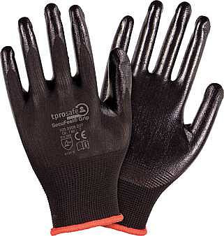tprosafe Handschuh SecuFeel® Grip black, Größe 11, VE: 12 Paar, tp.1050108211