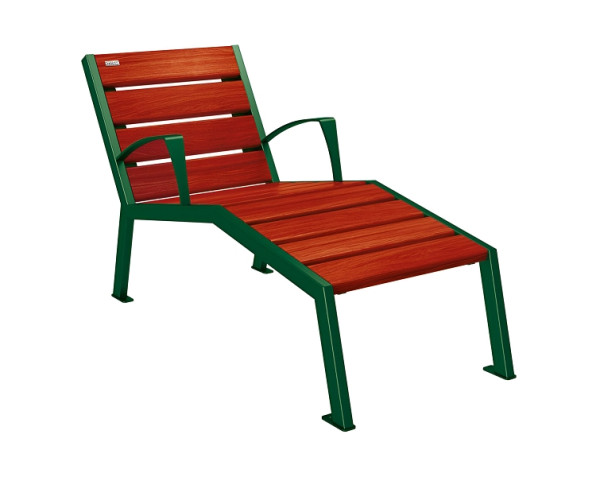 Procity Liegestuhl Silaos 600 mm, Mit Armlehne, Holz & Stahl, Mahagoni/RAL 6005, 209642.6005.ACAJ