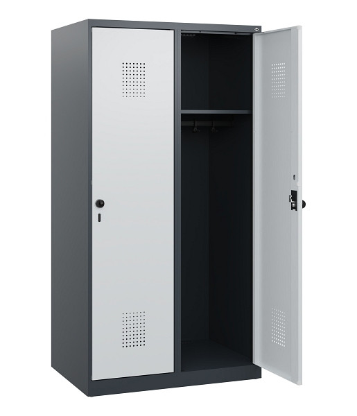 C+P Spind Evolo PLUS, 2 Abteile, 1530x800x500mm, 7016/7035, Drehriegel, 0490005-22 S10017