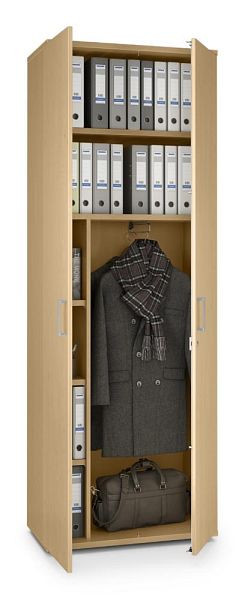 Deskin Garderobenschrank MULTI MODUL-PRO, Buchedekor, B 800 x H 2250 x T 420 mm, 351913