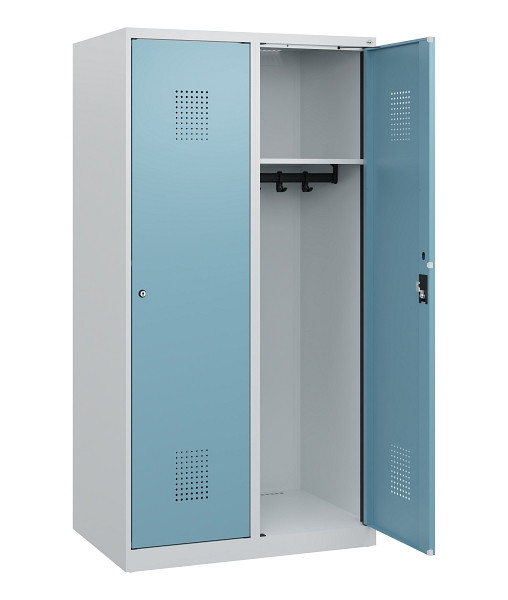 C+P Spind Evolo PLUS, 2 Abteile, 1530x800x500mm, 7035/0010, Zylinderschloss, 0490005-22 S10035