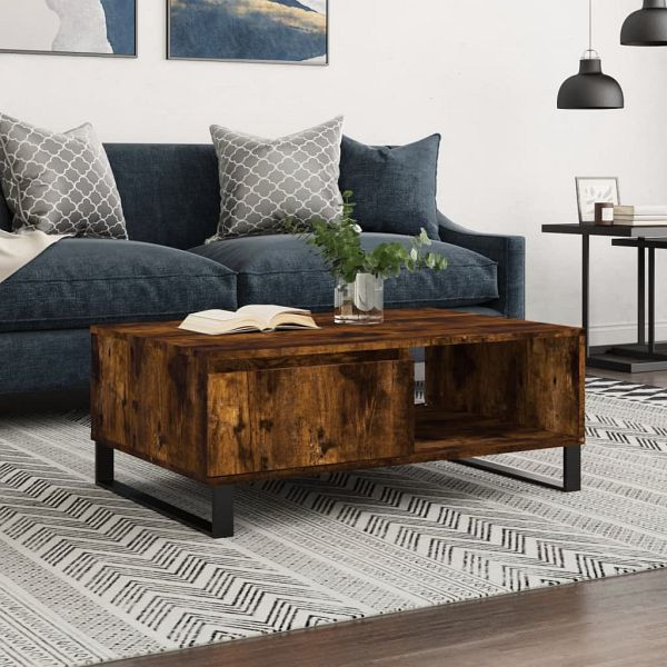 vidaXL Couchtisch Räuchereiche 90x60x35 cm Holzwerkstoff, 827073
