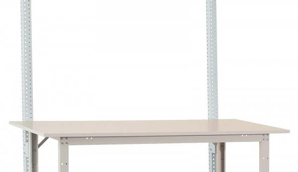 Manuflex Aufbausäulen in Lichtgrau RAL 7035 für alle PACKPOOL Spezial Packtische, Nutzhöhe 600 mm, AS1663.7035