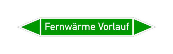 Schilder Klar Rohrleitungskennzeichen Fernwärme Vorlauf, 33000x90 mm Folie selbstklebend, 101422/90
